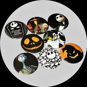 Nightmare Before Christmas Buttons Halloween Horror Movie Jewelry Backpack Pins